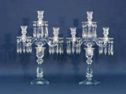 Pair Heisey Pattern Number 300 Candelabras 21 Inches Tall - Sold $385